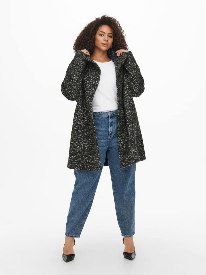 ONLY Carmakoma CARNEWSOPHIA WOOL COAT CC OTW, kombi(blackwhitemelange (177911003)), Gr. M
