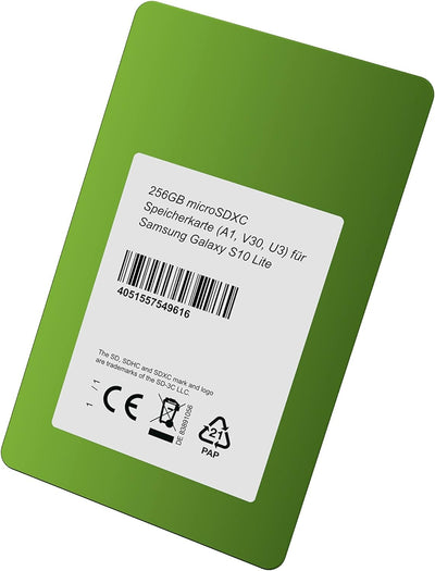256GB microSDXC Speicherkarte (A1, V30, U3) für Samsung Galaxy S10 Lite 256GB A1, V30, U3, 256GB A1,