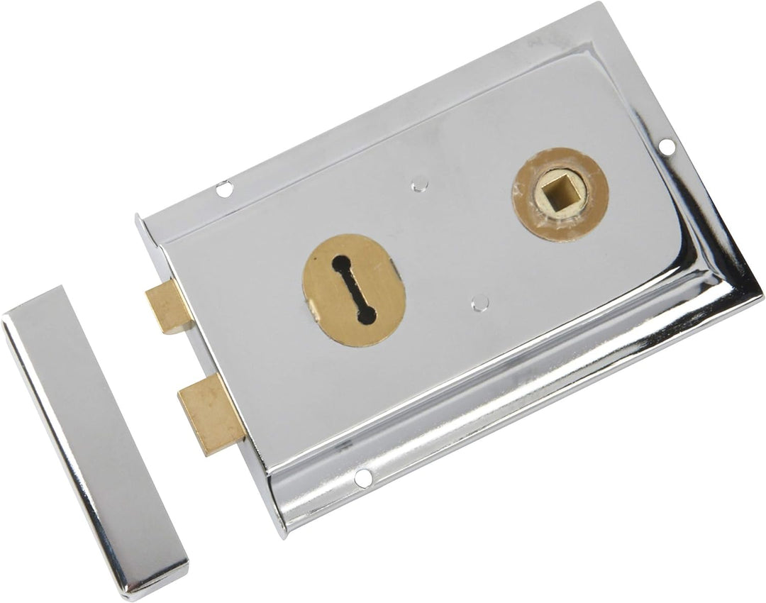Yale YALP334CH Rim Sashlock, geeignet für Innentüren, Schuppen und Tore, Chrome, 156 x 104 mm (6 x 4
