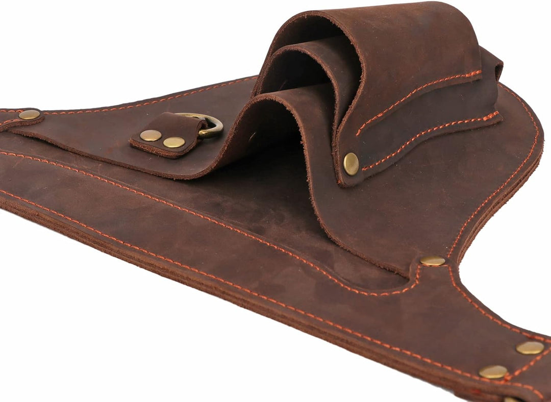 Tourbn Gartenwerkzeugtasche aus Leder, verstellbar, für Elektriker, Tischler, Dunkelbraun, 26 x 22 c