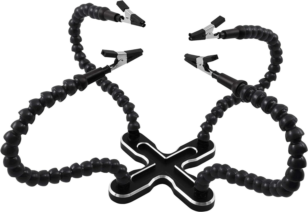 MC POWER - Helfende Hände, ideale Löthilfe/Halterung | HM-4 | 4 flexible Klemmen, Standfuss 4 Klemme