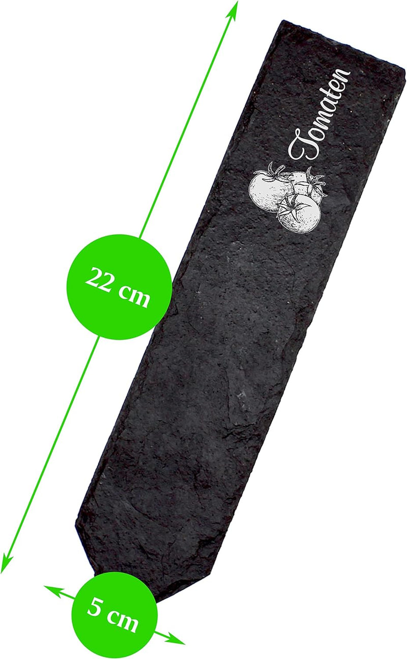 Schiefer Pflanzenschilder Pflanzstecker 21 Stück Obst und Gemüse - Beschriftungsschilder Garten Beet