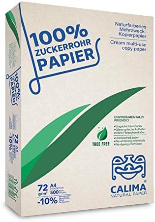 CALIMA® NATURAL PAPER Kopierpapier, Druckerpapier, TreeFree, ungebleicht, Upcycling aus 100% Zuckerr