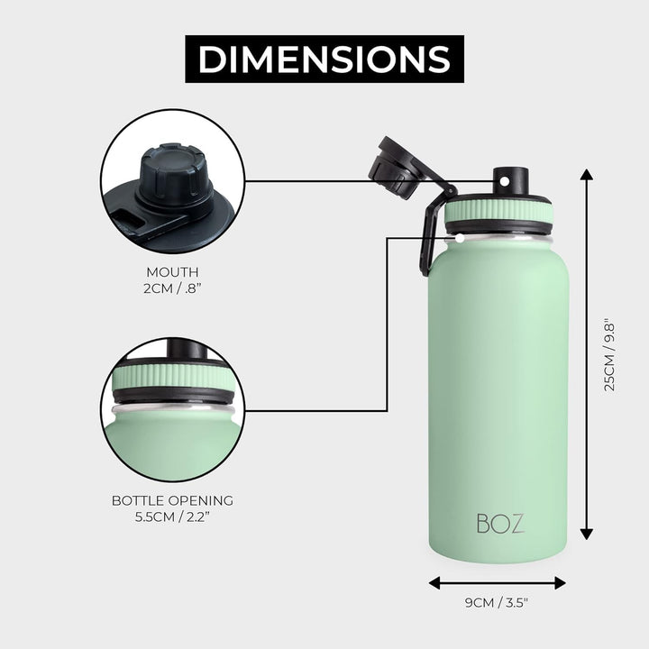 BOZ Trinkflasche Edelstahl – Trinkflasche Edelstahl 1l – Auslaufsichere Thermosflasche 1l – BPA-frei