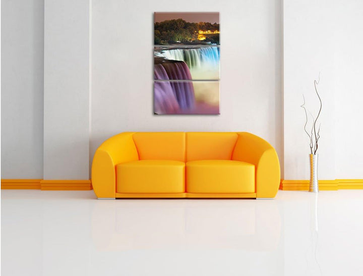 Pixxprint Beeindruckende Niagara Fälle als Leinwandbild | Grösse: 3 Teilig (120x80) | Wandbild| Kuns