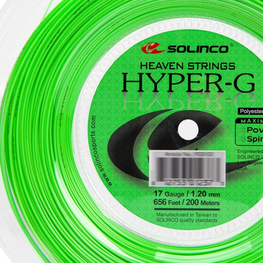 Solinco Hyper-G 200M Grün Tennis Saitenrolle 200m Monofil Grün 1,20, 1,20