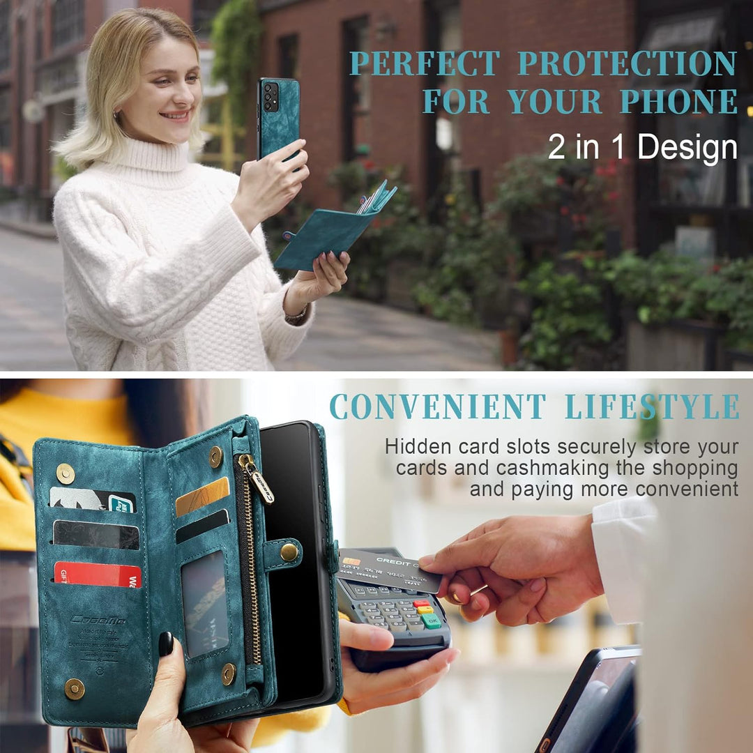 UFinetech Samsung A53 Hülle, Stossfeste TPU Leder Flip Tasche Samsung Galaxy A53 5G Handyhülle, Magn