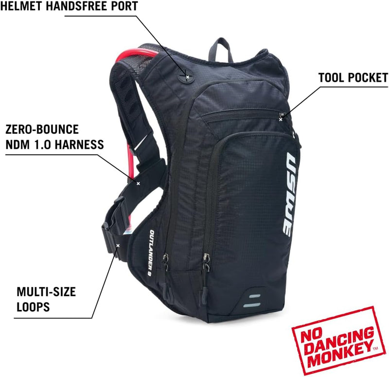 USWE Unisex – Erwachsene Outlander Trinkrucksack 9 Liter Gelb, 9 Liter Gelb