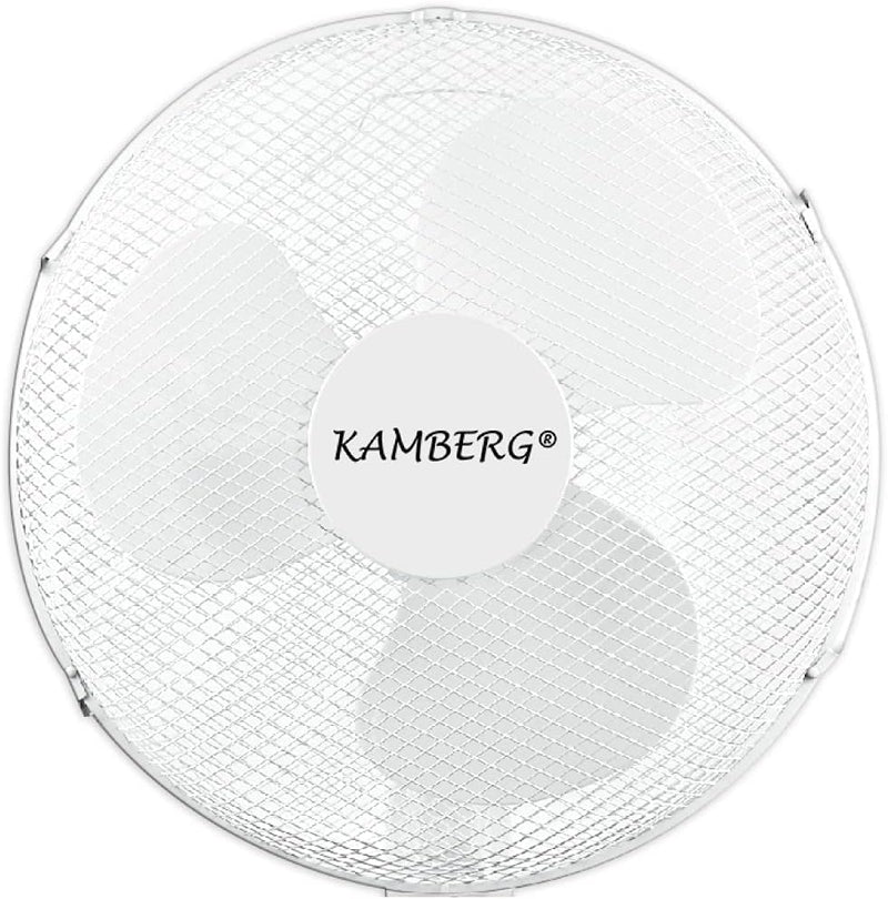 Kamberg - 00008060 Ventilator, 40 cm, mit weissen Füssen, 3 Geschwindigkeitsstufen, Oszillation, höh