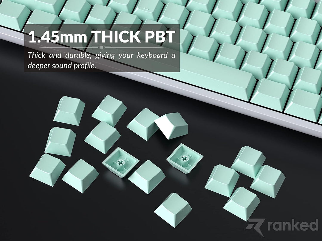 Ranked Leeres Premium-Tastenkappen-Set | 1,4 mm Dickes PBT | Cherry-Profil für Mechanische Tastatur