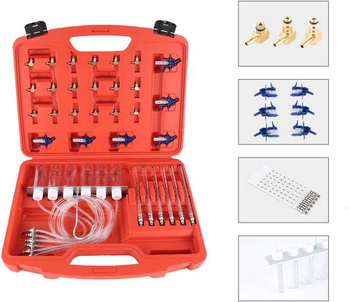 36-TLG. Diesel Rücklaufmengen Tester Common Rail Injector Prüfer mit 24 Injektor-Adapter