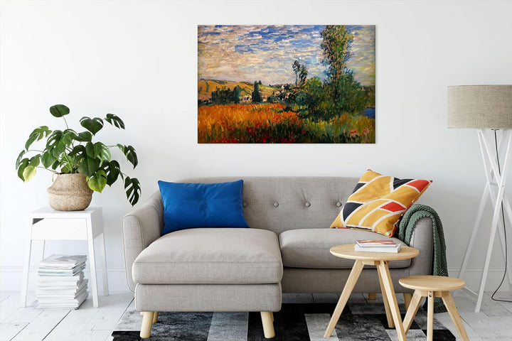 Generisch Claude Monet - Weg durch die Mohnfelder Ile Saint-Mart als Leinwandbild/Grösse: 100x70 cm/