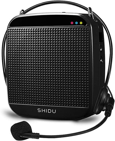 Tragbarer Sprachverstärker, SHIDU M600 Sprachverstärker mit 15W PA-Lautsprecher mit kabelgebundenem