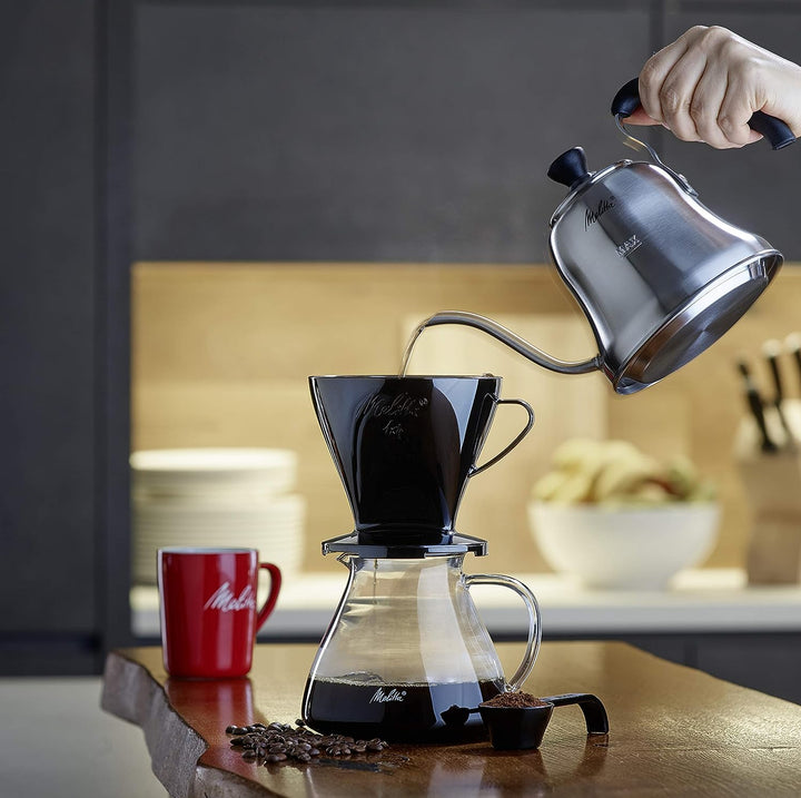 Melitta Handbrüh-Wasserkessel mit Schwanenhalsausguss, Edelstahl, 0, 7 Liter, 217649 Single, Single