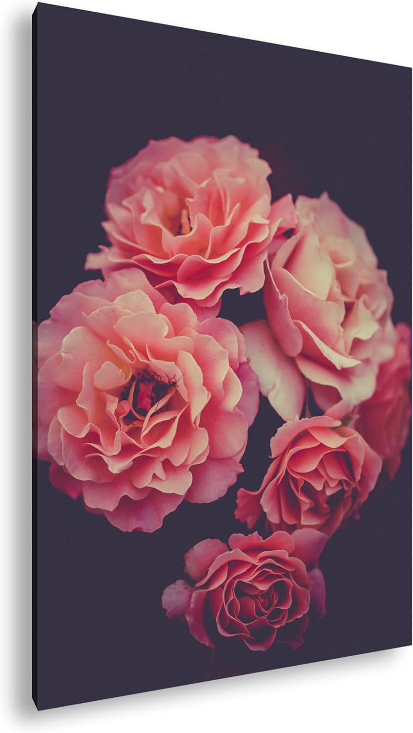 deyoli edle Blumen Format: 80x60 als Leinwand, Motiv fertig gerahmt auf Echtholzrahmen, Hochwertiger