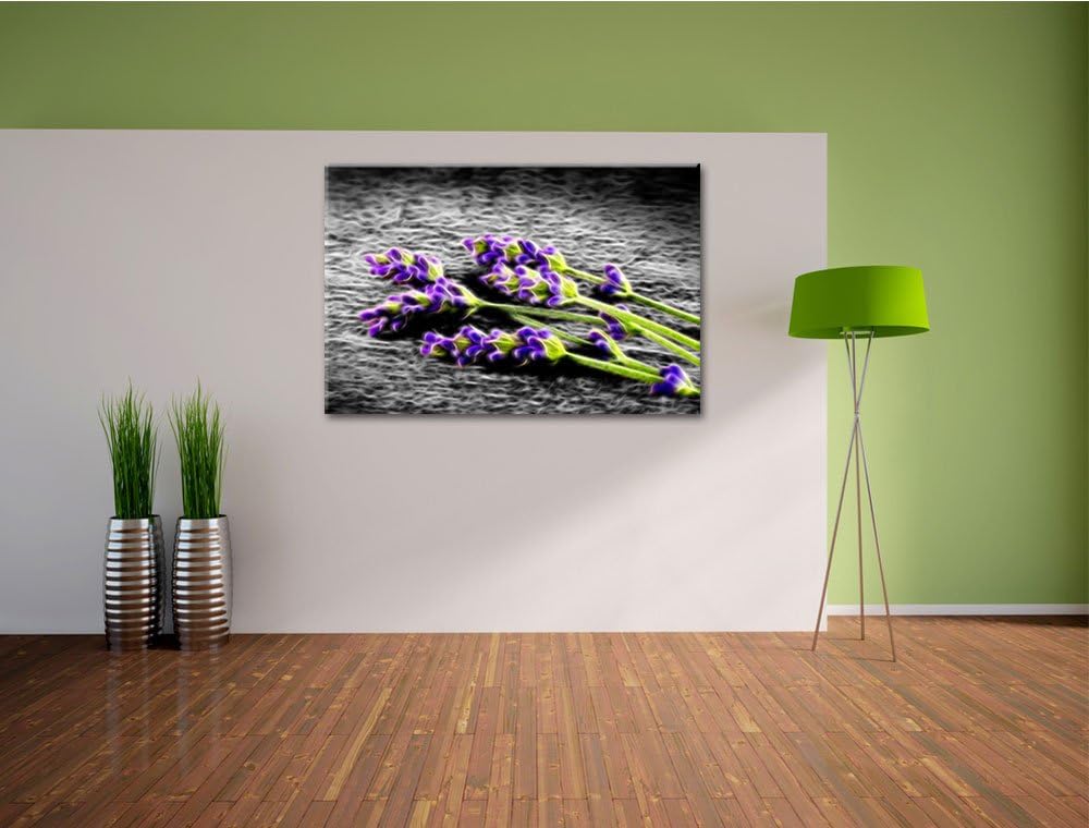 schöner Lavendel auf Stamm Format: 100x70 auf Leinwand, XXL riesige Bilder fertig gerahmt mit Keilra