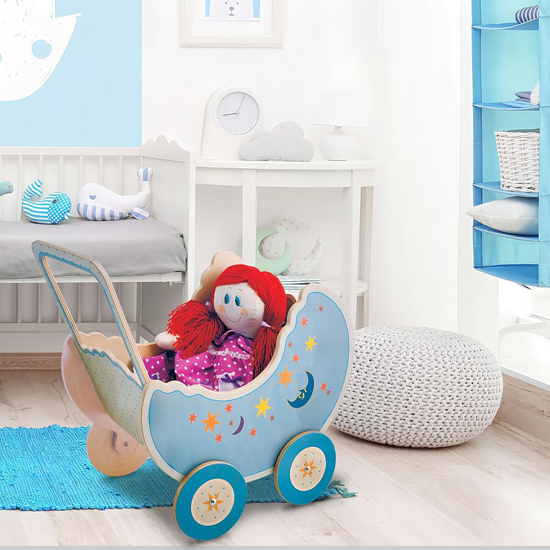 Dida - Der Puppenwagen Aus Holz Dekoration Mond ist EIN Holzpuppenwagen Zum Schieben Der Puppen Der