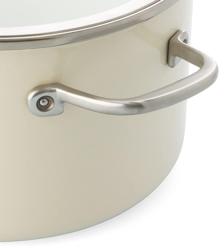 KitchenAid Steel Core Enamel Kochtopf mit Deckel (20cm/3,7l), deutsche Emaille, Induktionsgeeignet,