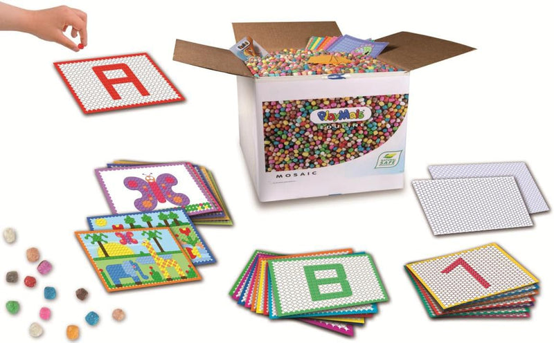 PlayMais EDULINE Mosaic Bastel-Set für Kinder ab 3 Jahren | Motorik-Spielzeug mit 12.000 50 Seiten V