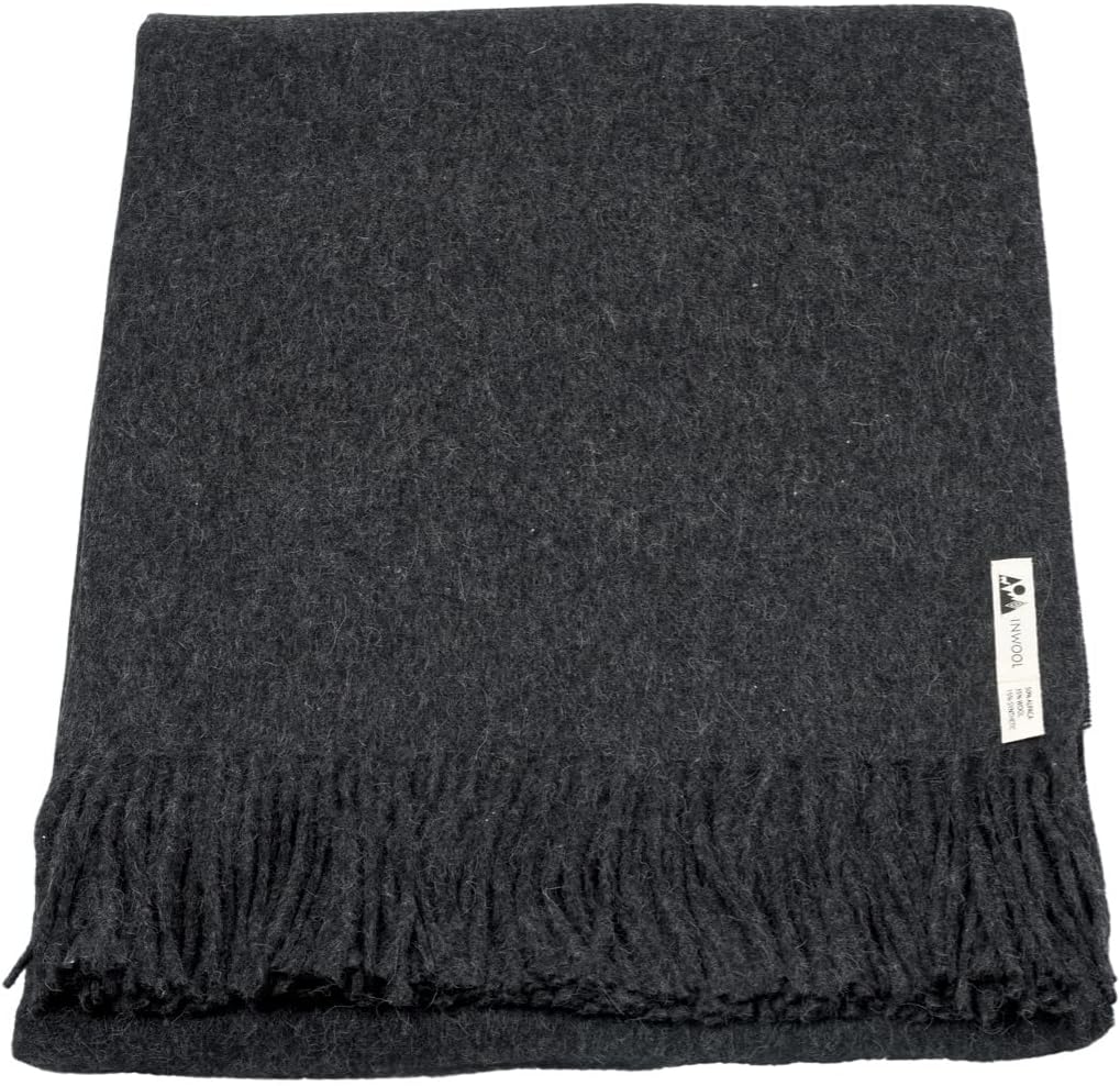 Generisch Alpaka Decke Kuscheldecke aus Peru 150x200 cm - Classic Anthrazit