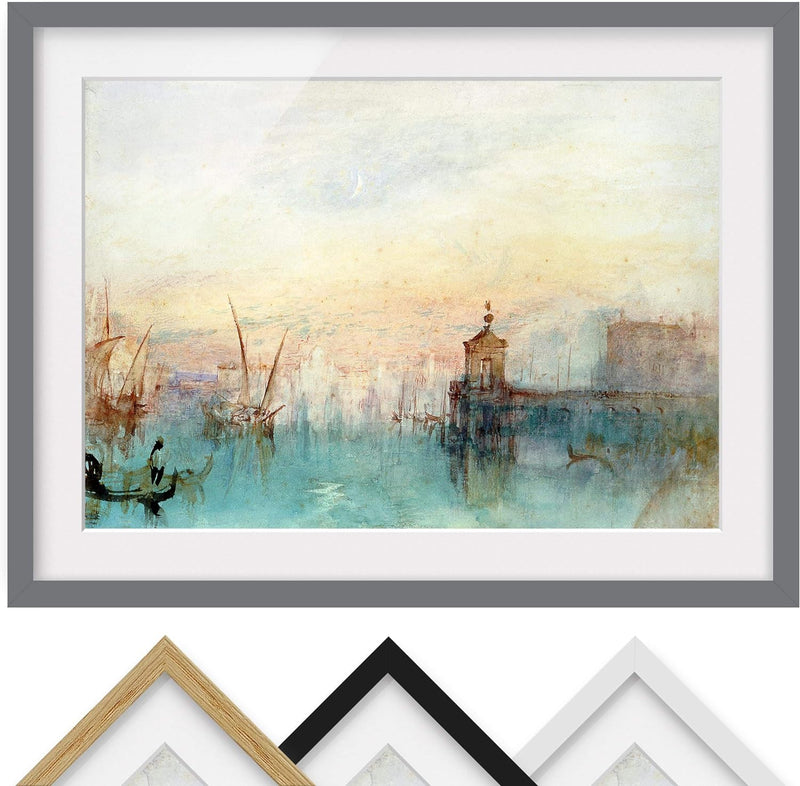 Bild mit Rahmen - William Turner - Venedig mit Mond - Farbe Grau, 70 x 100 cm 70cm x 100cm Grau, 70c