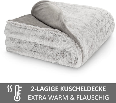 bonsport Kuscheldecke Felloptik 150x200 cm - Hochwertige Kunstfelldecke - Felldecke Fellimitat Decke