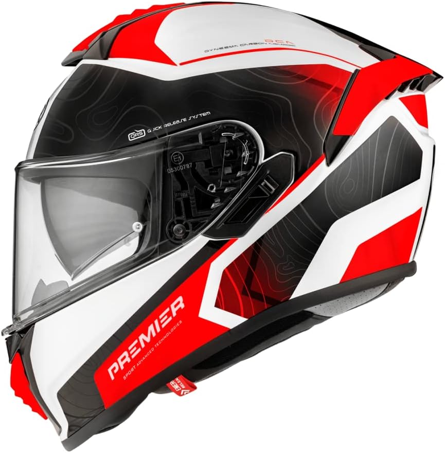 Premier Unisex-Adult Evoluzione Helm S Rot, Schwarz Und Weiss, S Rot, Schwarz Und Weiss