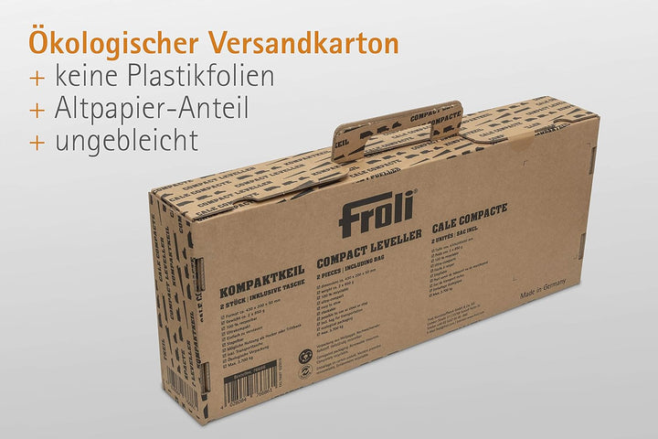 Froli Auffahrkeil für Wohnmobil, Wohnwagen, Reisemobil und Camper, Ausgleichskeile Set, 2x Kompaktke