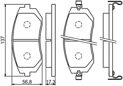 Bosch BP1479 Bremsbeläge - Vorderachse - ECE-R90 Zertifizierung - vier Bremsbeläge pro Set