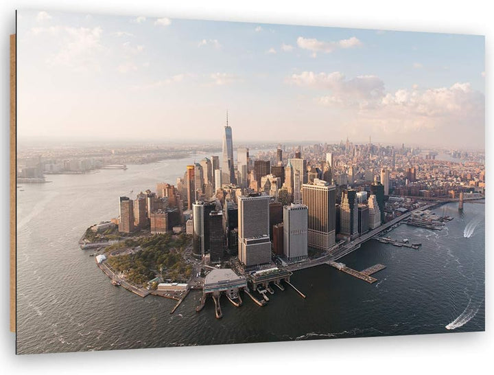 Wandbild XXL New York Deko Kunst Bilder Stadt Braun 120x80 cm Deko Paneel 120x80 cm Braun_a, Deko Pa
