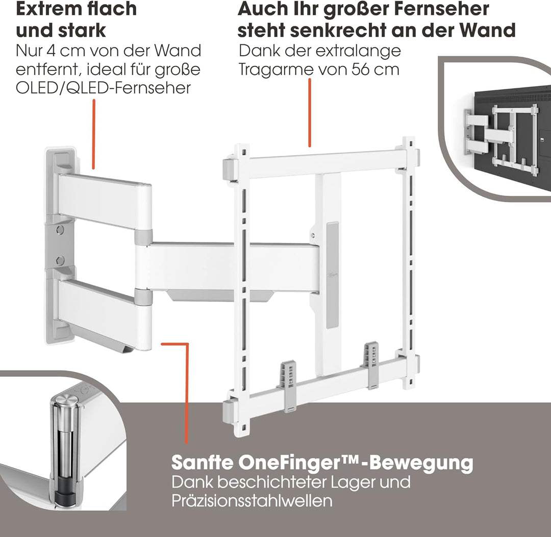 Vogel's Elite TVM 5445 Ultradünne Schwenkbare Premium TV-Wandhalterung für 32-65 Zoll Fernseher | Bi
