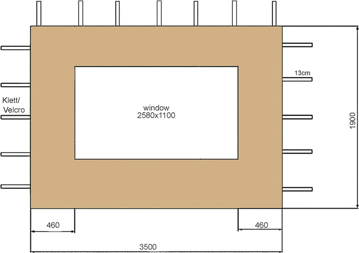 QUICK STAR 2 Seitenteile für Gartenpavillon Antik Pavillon Partyzelt 3x4m Sand
