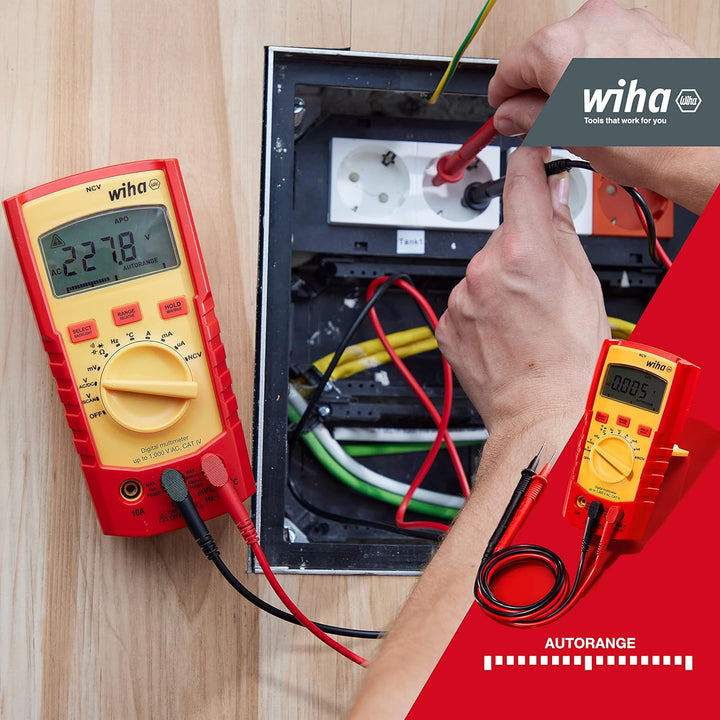 Wiha Digitales Multimeter bis 1.000 V AC, CAT IV inkl. 2x AAA-Batterien I mit True-RMS Funktion I LC