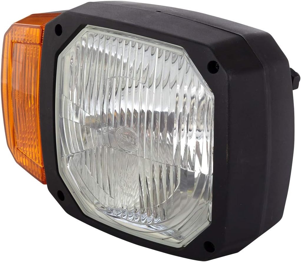 HELLA - Halogen-Hauptscheinwerfer - 12V - Einbau - Lichtscheibenfarbe: gelb - Stecker: DEUTSCH Steck
