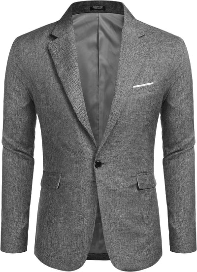 COOFANDY Herren Anzugjacke Sakko Sportlich Freizeit Blazer Regular Fit Männer Anzug EIN Knopf Busine