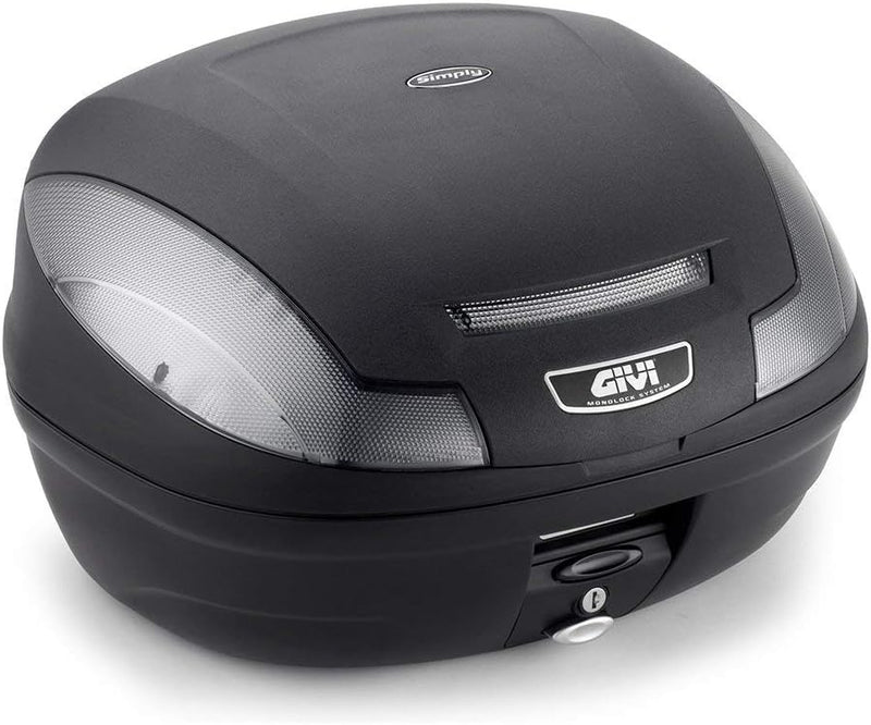 E470 Simply III Tech Monolock Topcase mit Platte und Cover schwarz matt oder Max Zuladung 3 kg