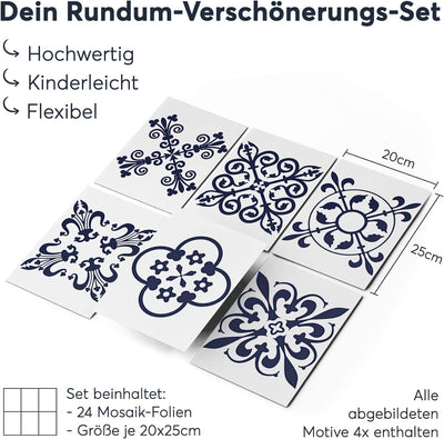 CREATISTO Mosaik Klebefliesen Stickerfliesen Fliesenfolie - Aufkleber Folie für Fliesen I Stickerfli