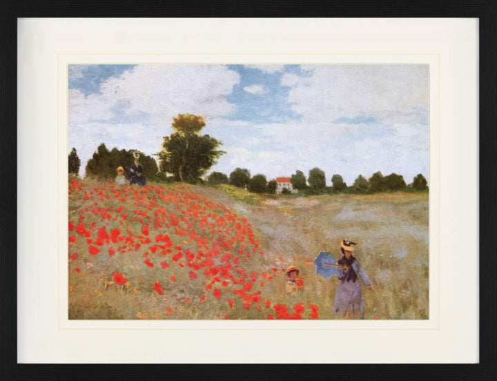 1art1 Claude Monet Poster Mohnblumen, 1873 Gerahmtes Bild Mit Edlem Passepartout | Wand-Bilder | Im