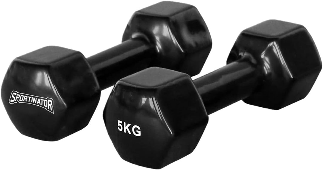 SPORTINATOR Hantel 2er-Set 1, 2, 3 oder 5 kg Hantelset, schwarz fürs Homegym, Studio oder zu Hause i