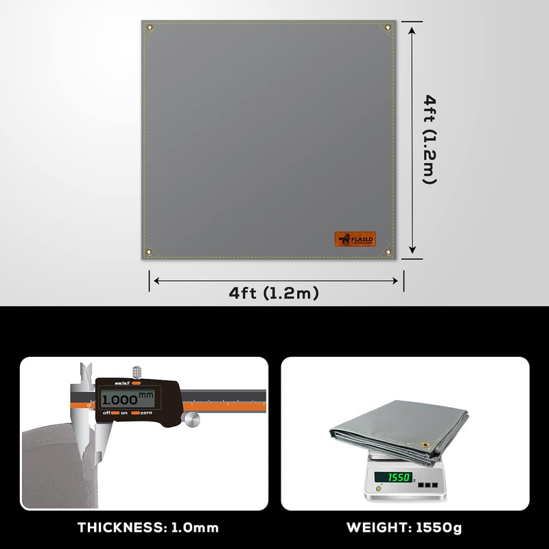 Schweissdecke, 1200 g/m², strapazierfähig, Schweissmatte, feuerfest, Dicke 1 mm, wärmebeständige Iso