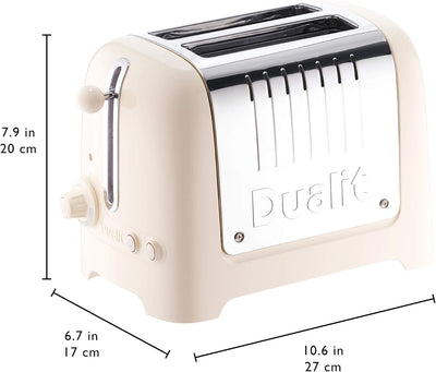 Dualit Lite 2 Scheiben Toaster - 1,1kW Toastet 60 Scheiben Toast Pro Stunde - Poliert mit Rand in Ca