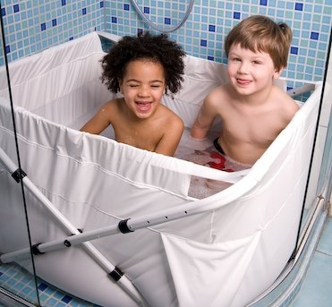 Bibabad Faltbare Babybadewanne - Rutschfeste, tragbare Badewanne für Dusche mit Rahmen - Geeignet fü
