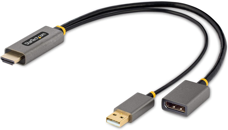 StarTech 30 cm HDMI auf DisplayPort Adapter/Kabel, Aktiver 4K 60Hz HDMI 2.0 auf DP 1.2 Konverter, HD