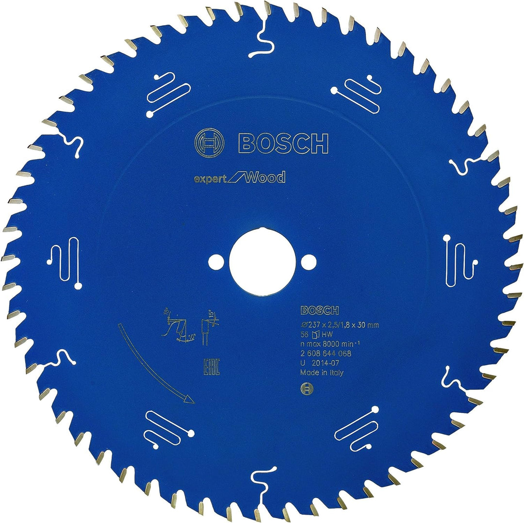 Bosch Professional 1x Kreissägeblatt Expert for Wood (Holz, Sägeblatt Ø 237 x 30 x 2,5 mm, 56 Zähne,