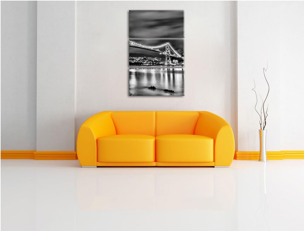 Pixxprint Lions Gate Bridge Vancouver als Leinwandbild/Grösse: 3 Teilig (120x80 cm) cm/Wandbild/Kuns