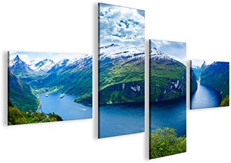 islandburner Bild Bilder auf Leinwand Fjorde V2 Norwegen 4L XXL Poster Leinwandbild Wandbild Dekoart