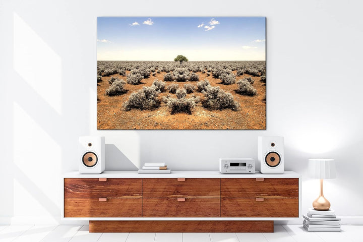 deyoli einsamer Baum in unfruchtbaren Wüste Format: 80x60 als Leinwandbild, Motiv fertig gerahmt auf