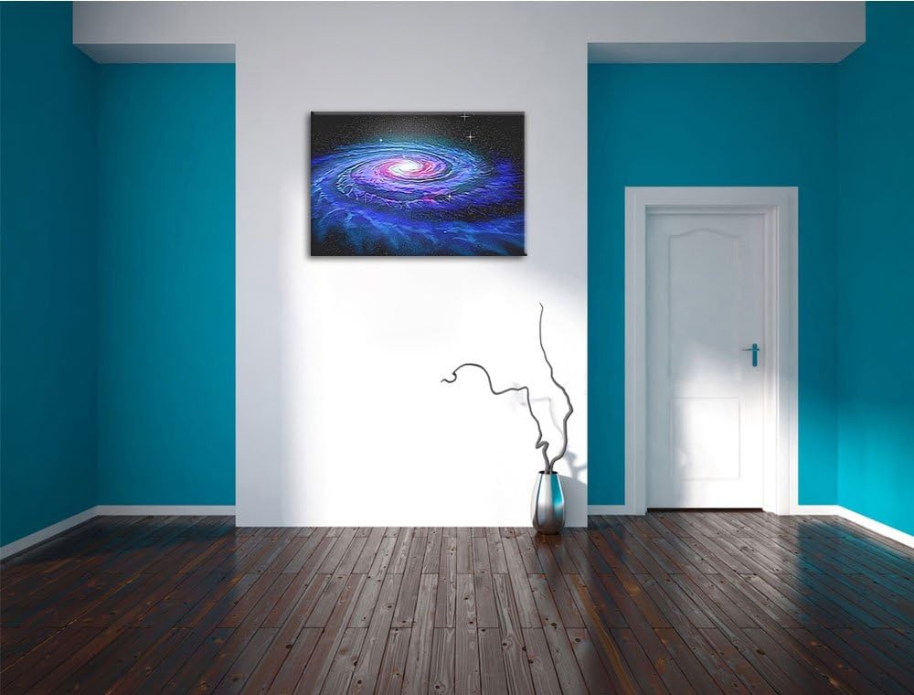 Sternenwirbel Galaxie Deluxe Format: 100x70 cm auf Leinwand, XXL riesige Bilder fertig gerahmt mit K