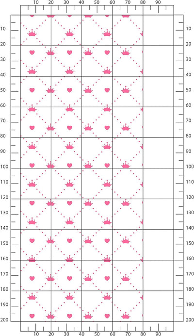 wandmotiv24 Türtapete Prinzessin - Herz - Krone 80 x 200cm (B x H) - Dekorfolie selbstklebend Sticke