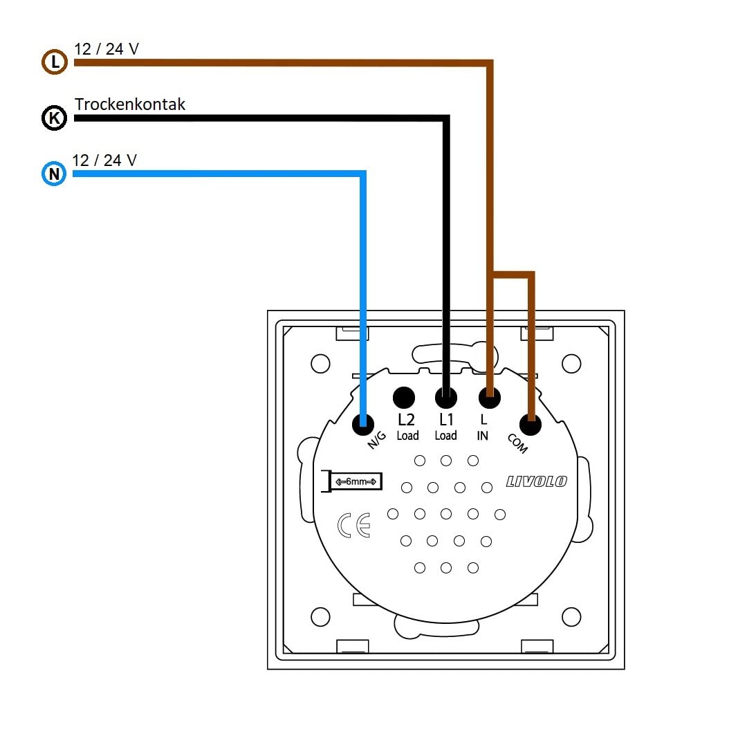 Innenleben Taster Schalter Impulsschalter 1 Fach Trockenkontakt VL-C701CH